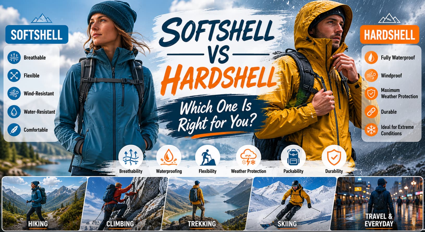 Softshell vs Hardshell Jackets: Which One Is Right for You? Softshell vs Hardshell Jackets: Which One Is Right for You?