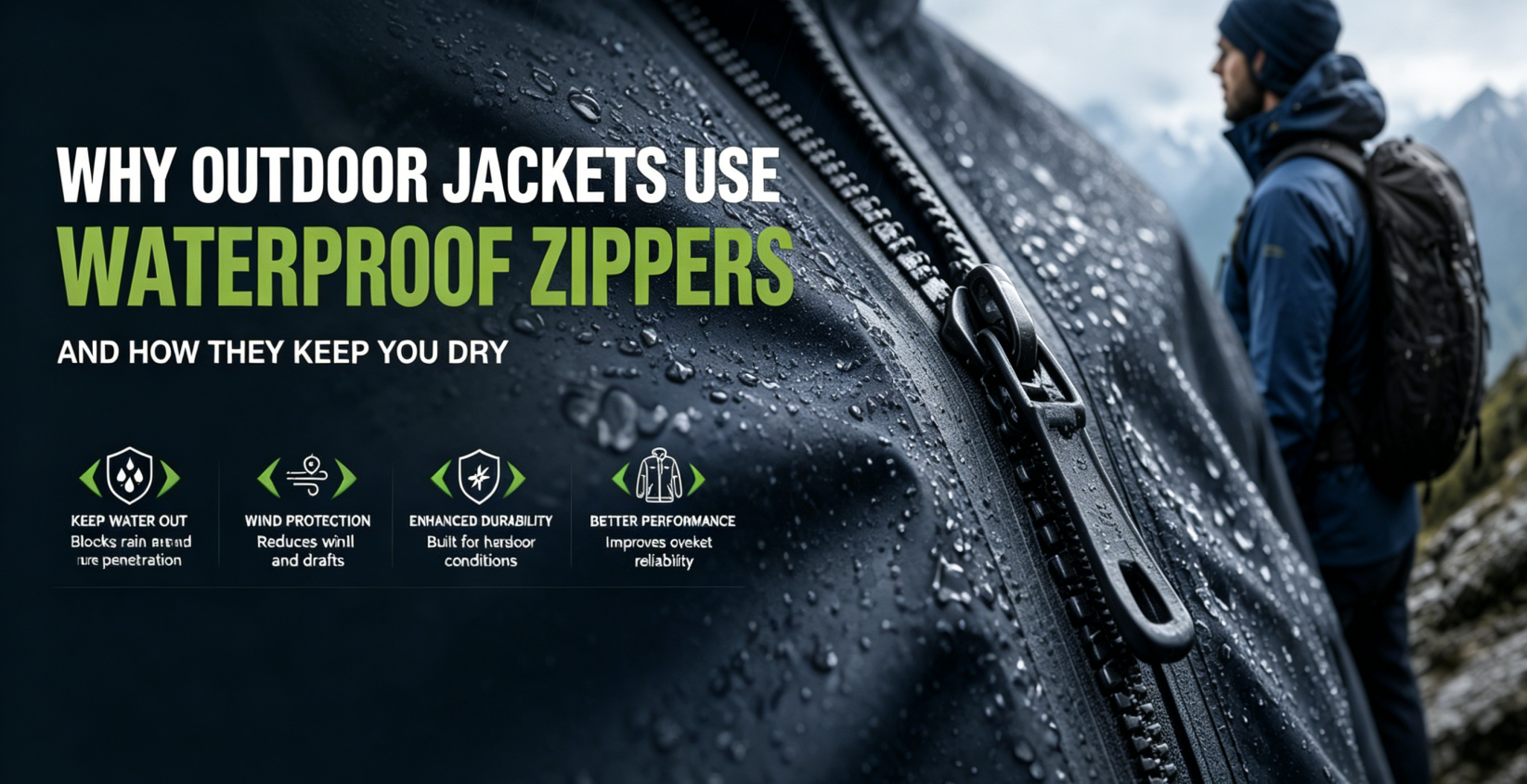 Why Outdoor Jackets Use Waterproof Zippers (And How They Keep You Dry)